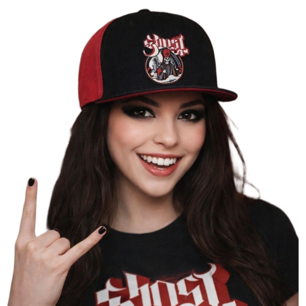 Ghost Secular Haze Black & Burgundy Snapback Hat